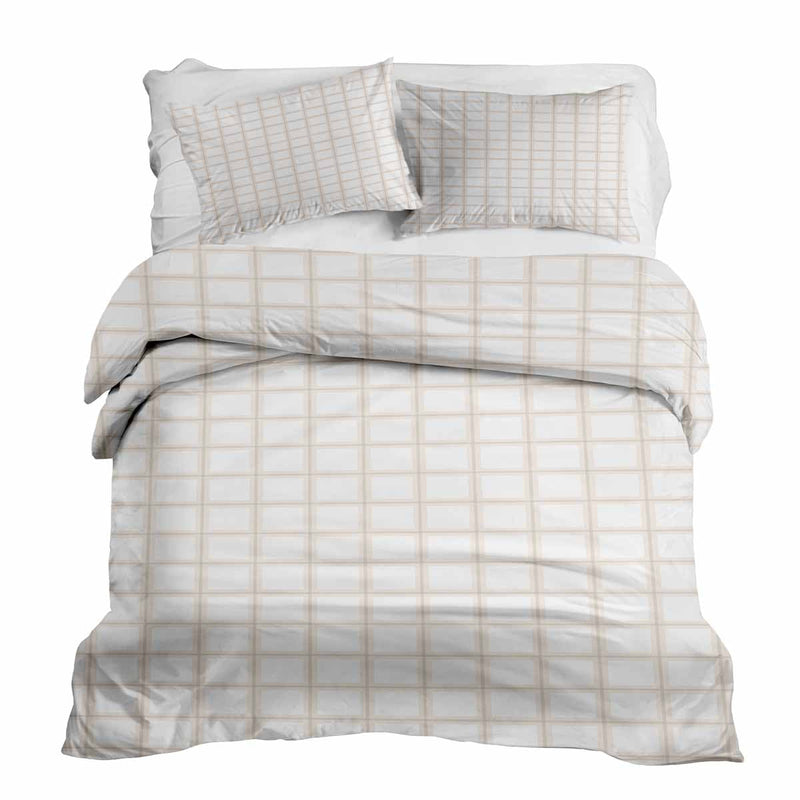 Set de ropa de cama y manta terapéutica naranja beige a cuadros