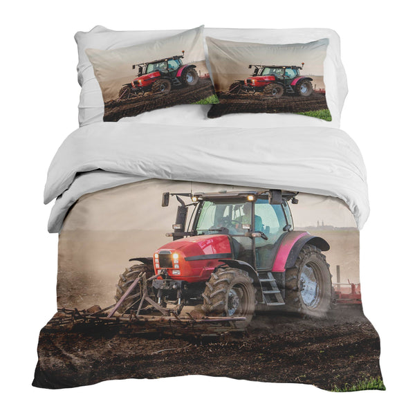 Juego de ropa de cama con manta terapéutica y gran tractor