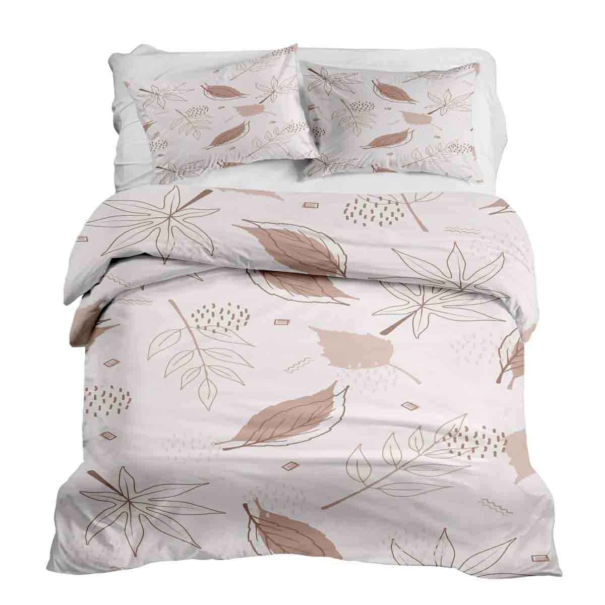 Set de ropa de cama con manta terapéutica rosa con hojas