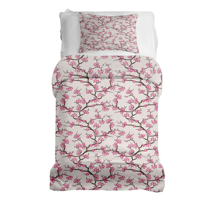 Set de ropa de cama con manta terapéutica flor de cerezo japonesa