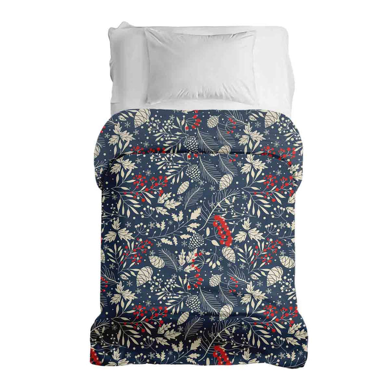 Manta terapéutica original - Funda de algodón con hojas navideñas