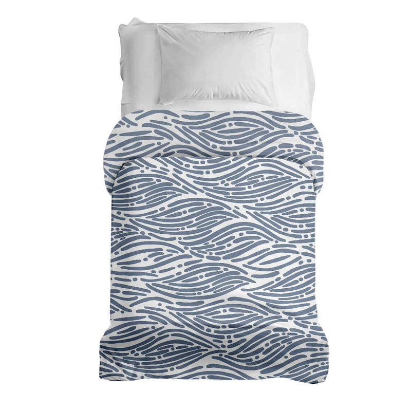 Manta terapéutica original - Funda de algodón con patrón ondulado azul