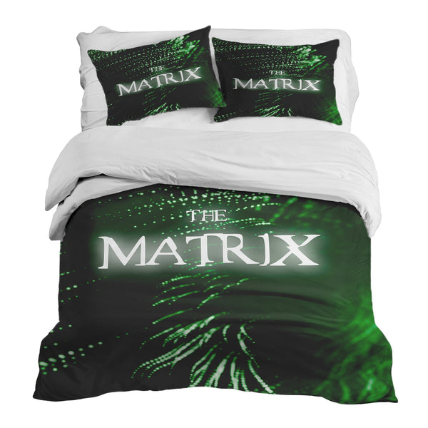 Set de ropa de cama con manta terapéutica verde The Matrix