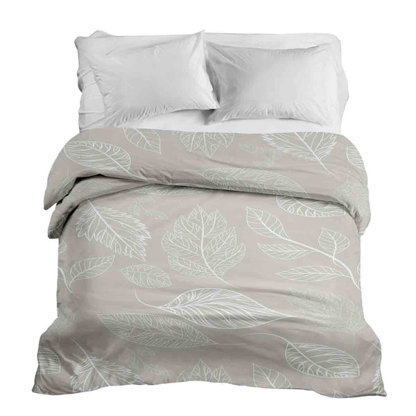 Manta terapéutica original - Funda de algodón beige con hojas claras