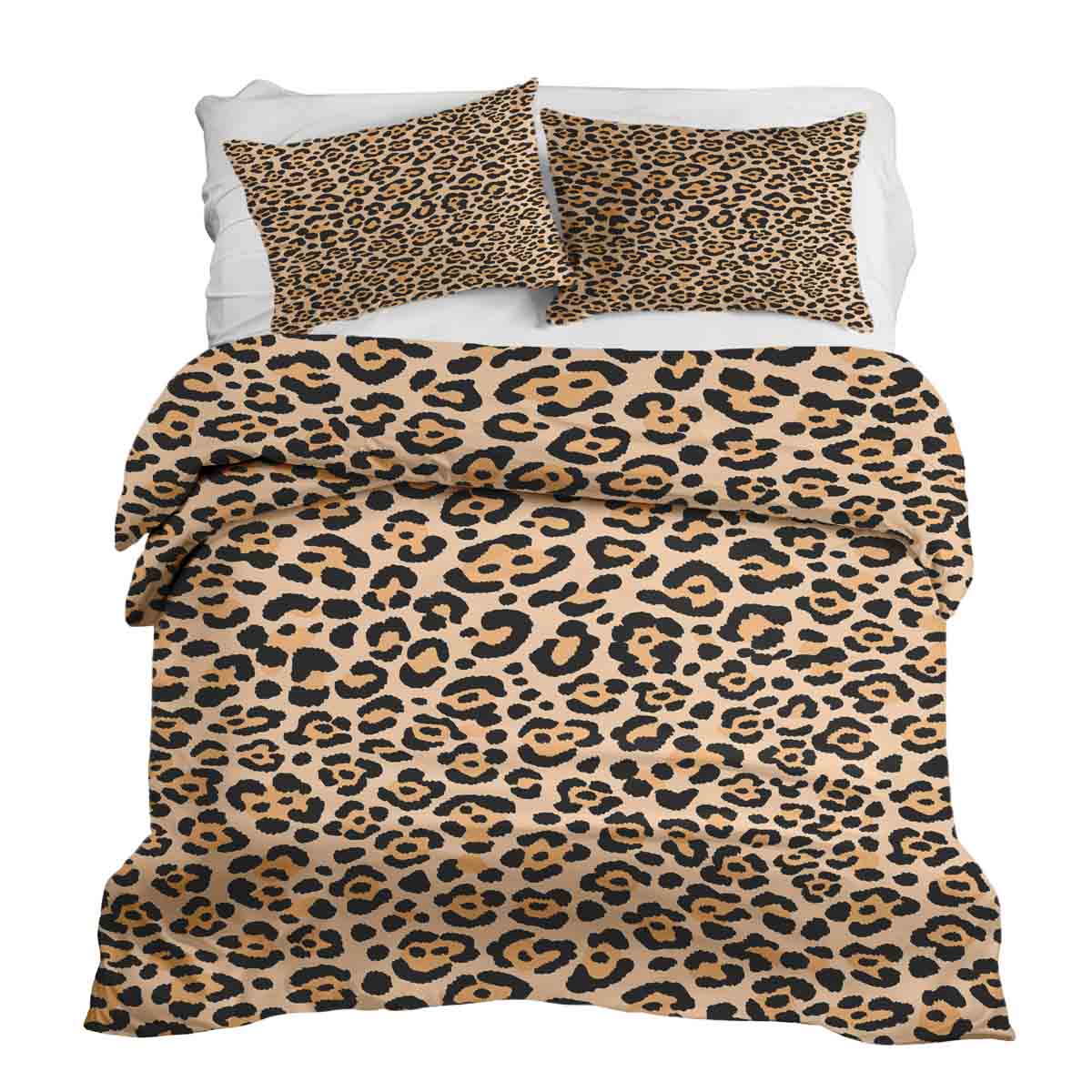 Set de ropa de cama con manta terapéutica estampado de leopardo