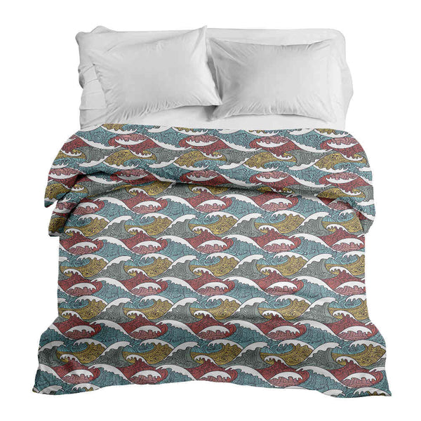 Manta terapéutica original - Funda de algodón con rompeolas coloridos