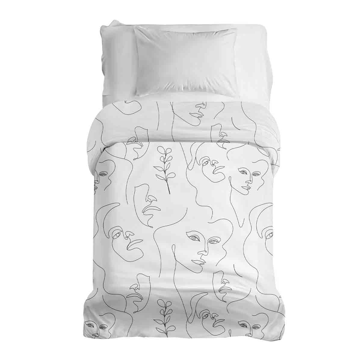 Manta terapéutica original - Funda de algodón rostro femenino Boho