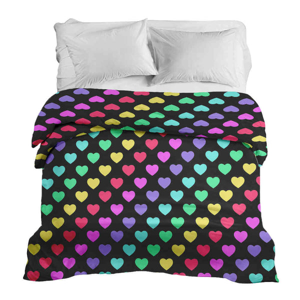 Manta terapéutica original - Funda de algodón con corazones de colores