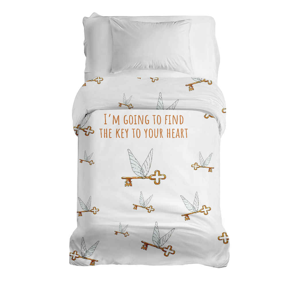 Manta terapéutica original - Funda de algodón blanca con llave voladora