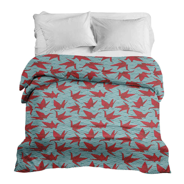 Manta terapéutica original - Funda de algodón roja Origami