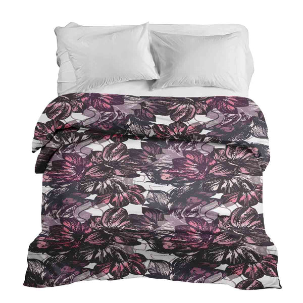 Manta terapéutica original - Funda de algodón con mar de flores moradas