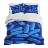 Juego de ropa de cama con manta terapéutica azul tabletas
