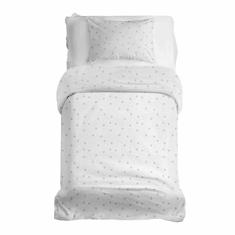 Juego de ropa de cama con manta terapéutica blanca con puntos grises