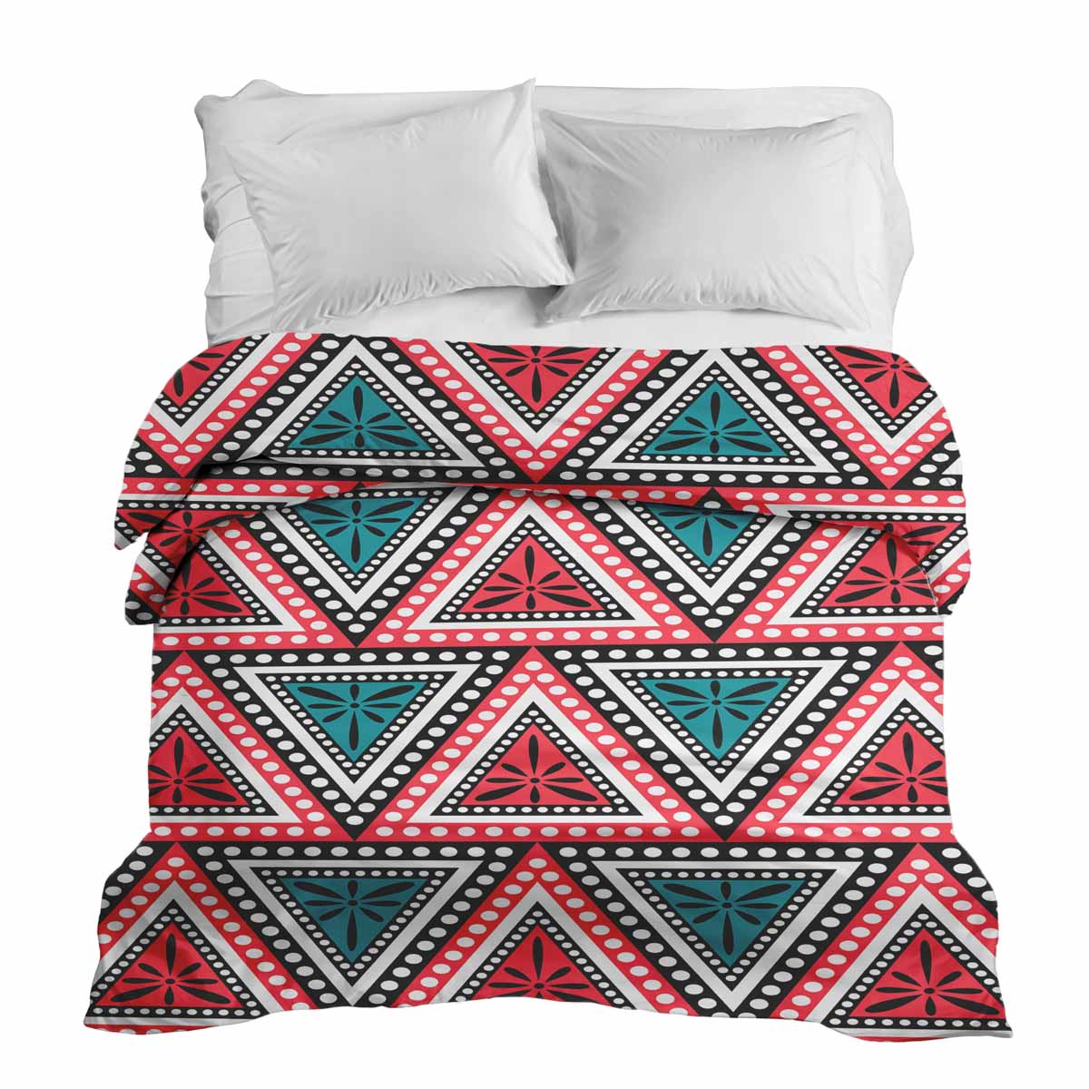 Manta terapéutica original - Funda de algodón con triángulos de colores