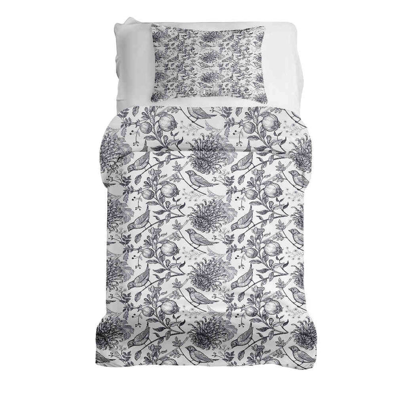Set de ropa de cama y manta terapéutica gris primavera