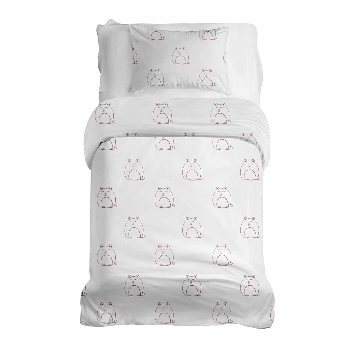 Juego de ropa de cama con manta terapéutica blanca con gato