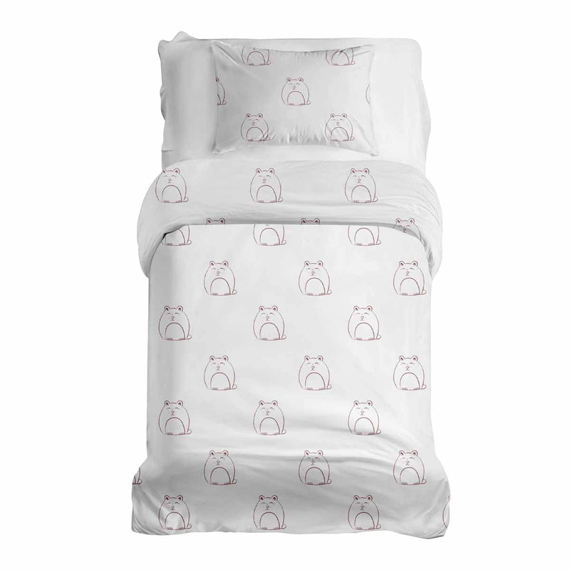 Juego de ropa de cama con manta terapéutica blanca con gato