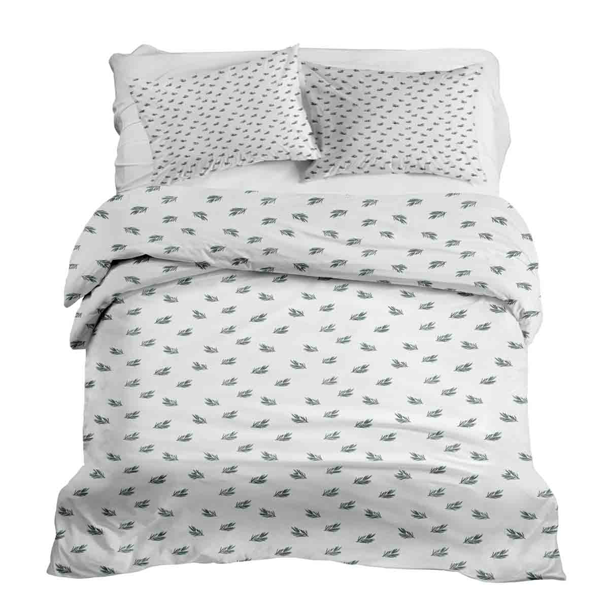 Juego de ropa de cama con manta terapéutica y ramas de muérdago