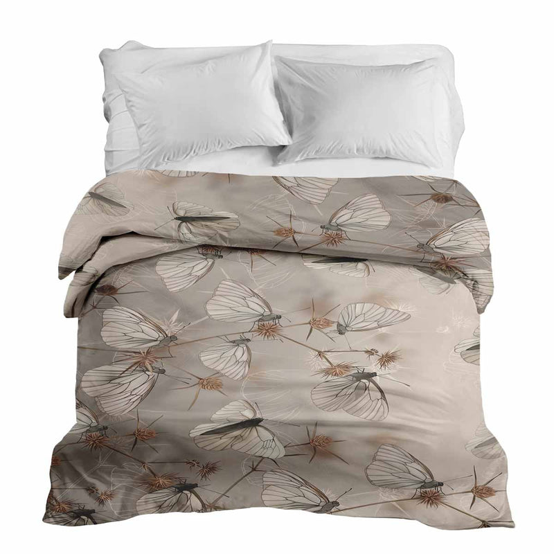 Manta terapéutica original - Funda de algodón beige con polillas