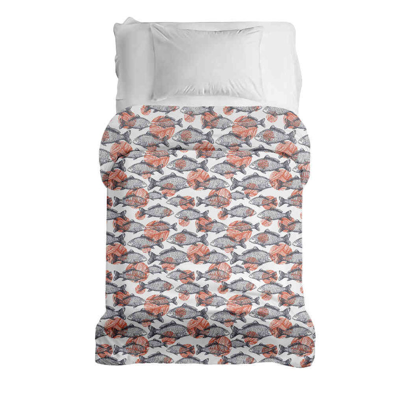 Manta terapéutica original - Funda de algodón peces grises