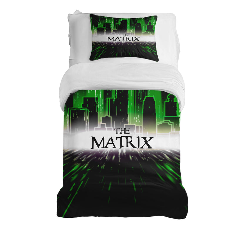 Juego de ropa de cama con manta terapéutica Ciudad The Matrix