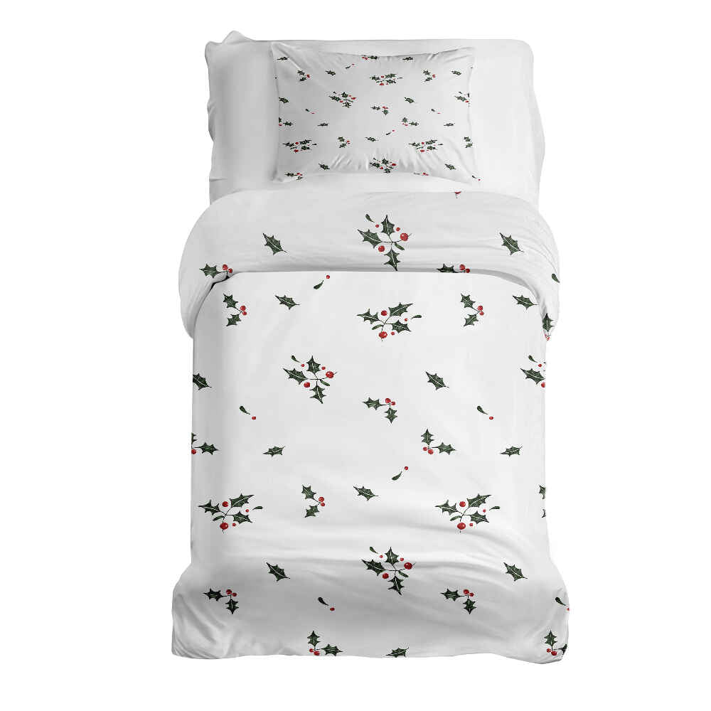 Juego de ropa de cama con manta terapéutica blanco muérdago