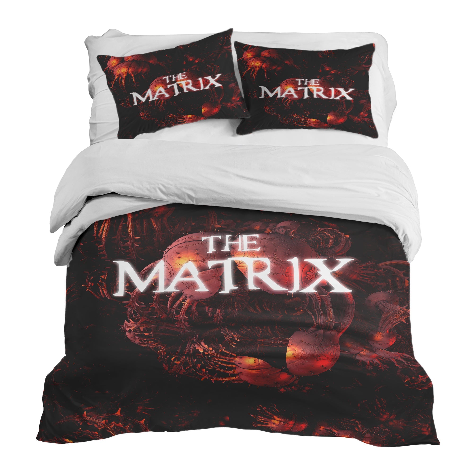 Set de ropa de cama con manta terapéutica roja con inscripción The Matrix