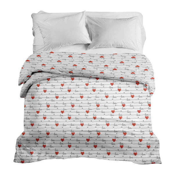 Manta terapéutica original - Funda de algodón blanca con inscripción Love