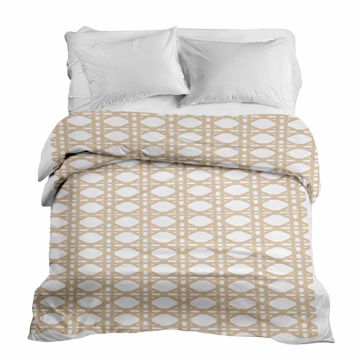 Manta terapéutica original - Funda de algodón blanca con círculos beige