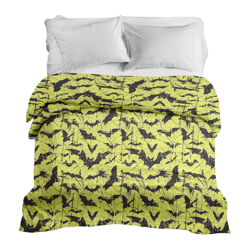 Manta terapéutica original - Funda de algodón amarilla murciélago