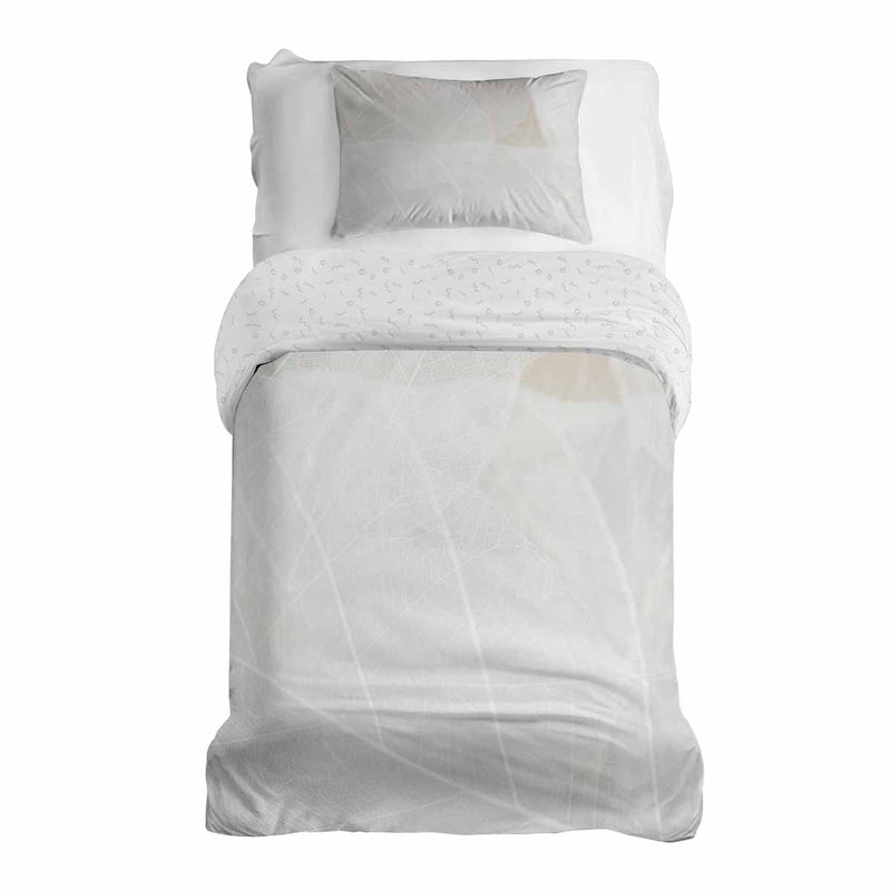 Set de ropa de cama con manta terapéutica gris con patrón blanco