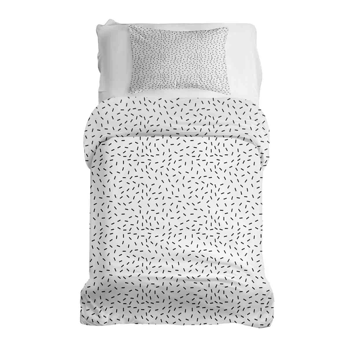 Set de ropa de cama con mantas terapéuticas y rayas negras