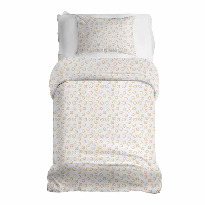 Set de ropa de cama con mantas terapéuticas con círculos naranjas