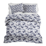 Set de ropa de cama con mantas terapéuticas y kois azules