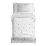 Juego de ropa de cama con manta terapéutica blanca con flores de primavera