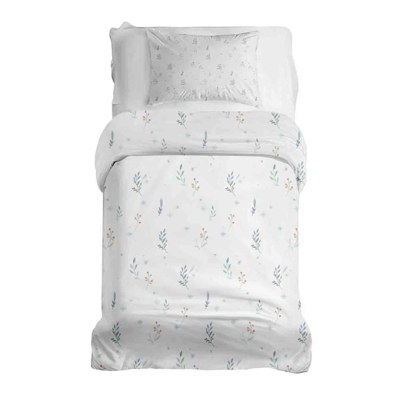 Juego de ropa de cama con manta terapéutica blanca con flores de primavera