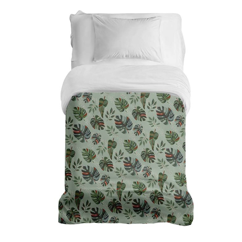 Manta terapéutica original - Funda de algodón Monstera oscura