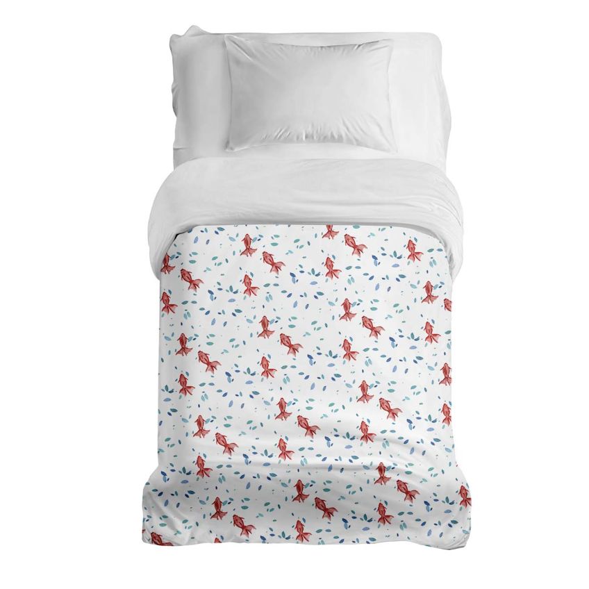 Manta terapéutica original - Funda de algodón Peces rojos