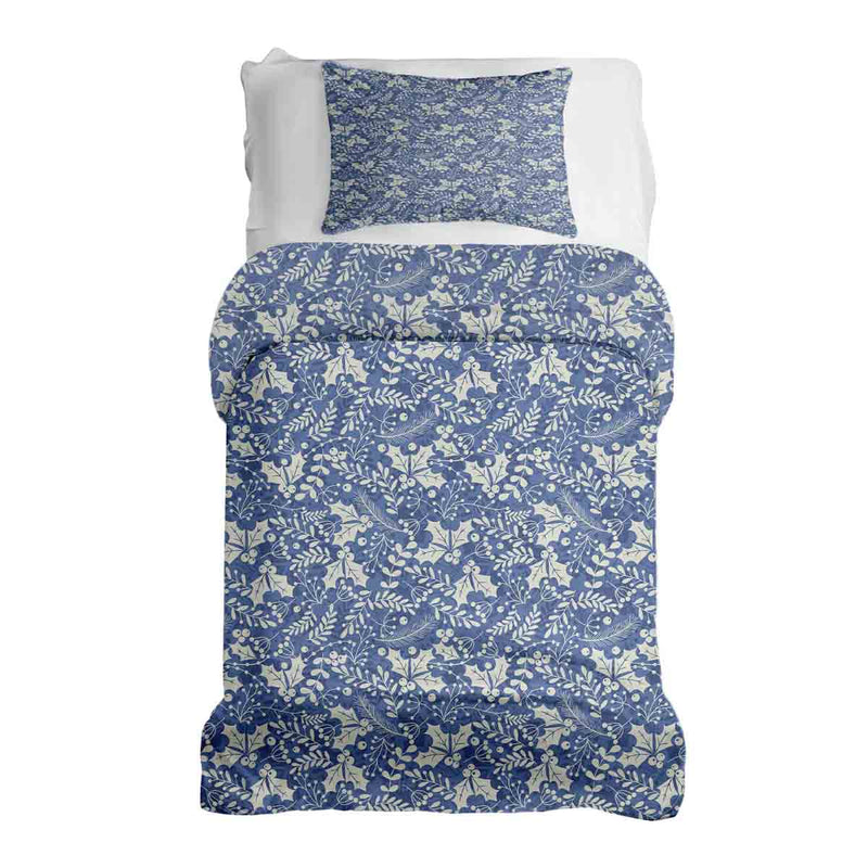 Set de ropa de cama con manta terapéutica azul Navidad