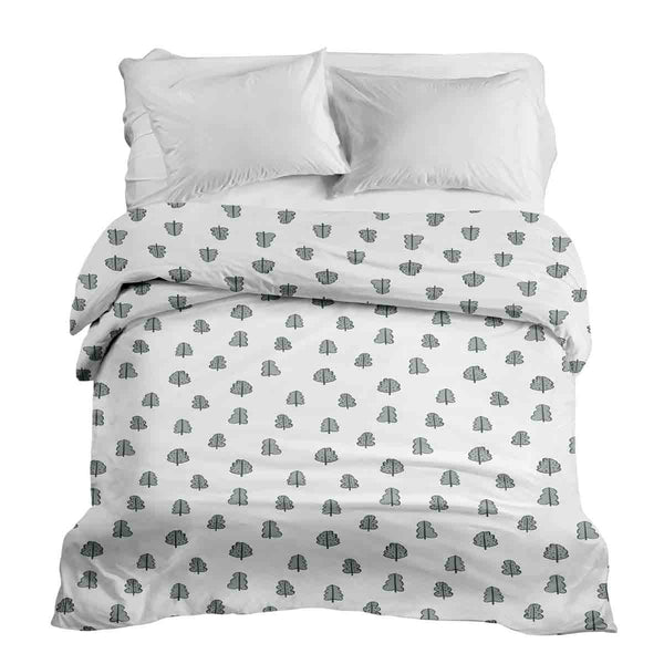 Manta terapéutica original - Funda de algodón blanca con arbolitos