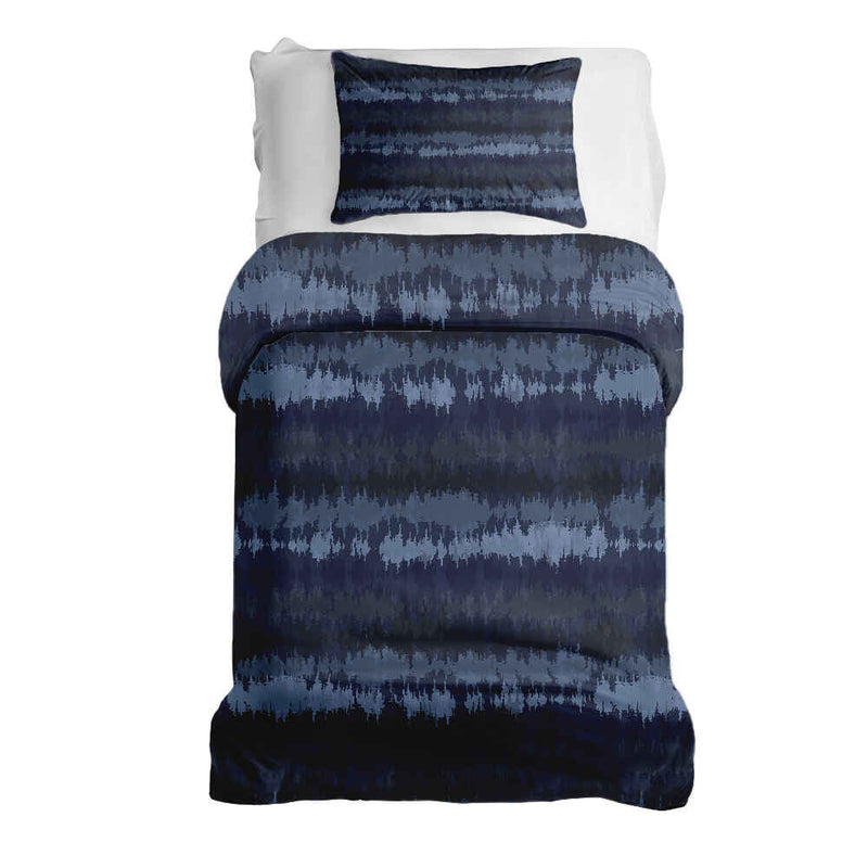 Set de ropa de cama con manta terapéutica ondas sonoras azules