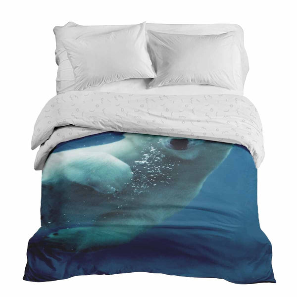 Manta terapéutica original - Funda de algodón azul con oso polar
