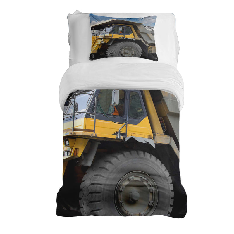 Set de ropa de cama con manta terapéutica Camión amarillo