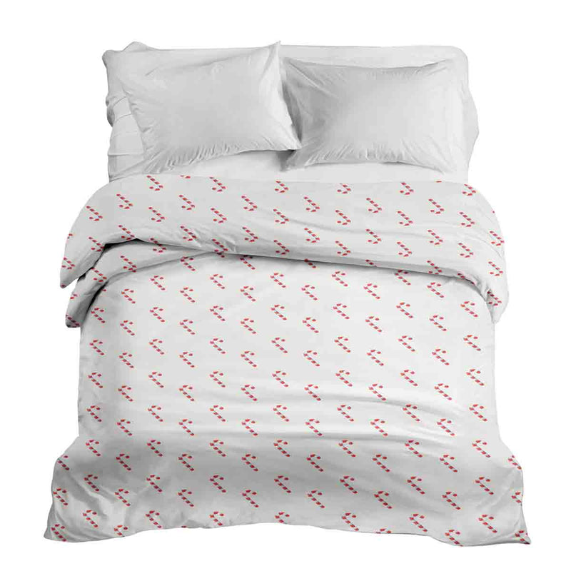 Manta terapéutica original - Funda de algodón blanca con bastones de caramelo