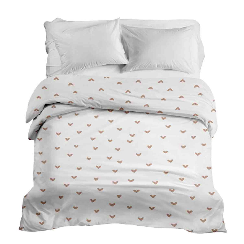 Manta terapéutica original - Funda de algodón blanca con corazones