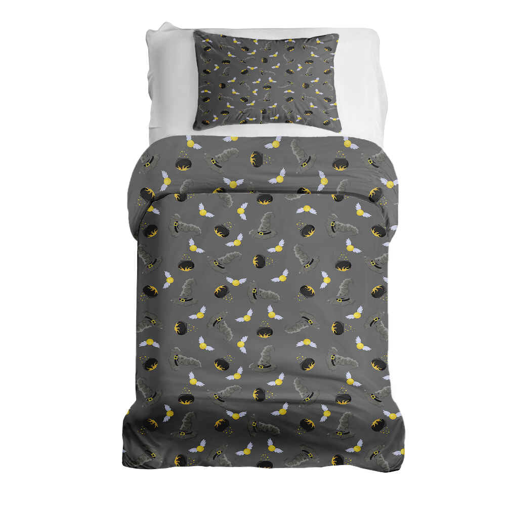 Set de ropa de cama con manta terapéutica gris Sombrero mágico