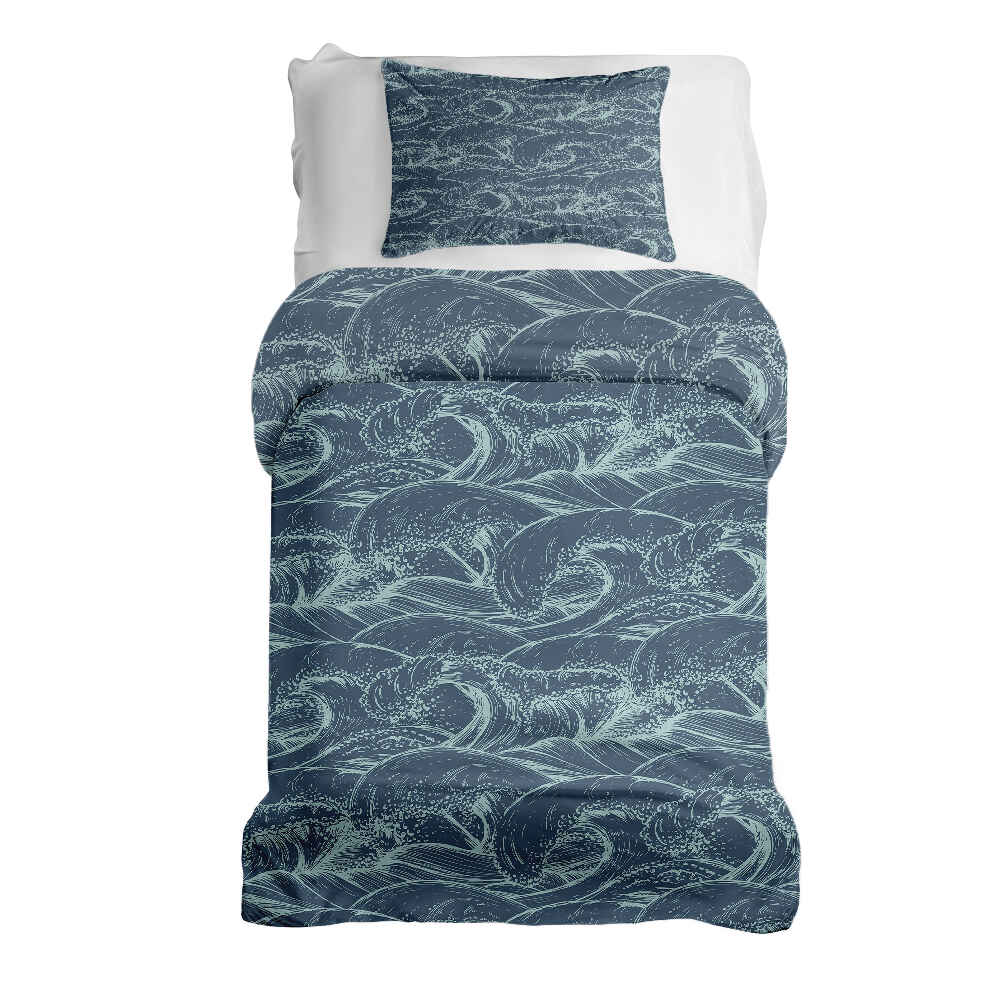 Set de ropa de cama con manta terapéutica Ondas en el mar