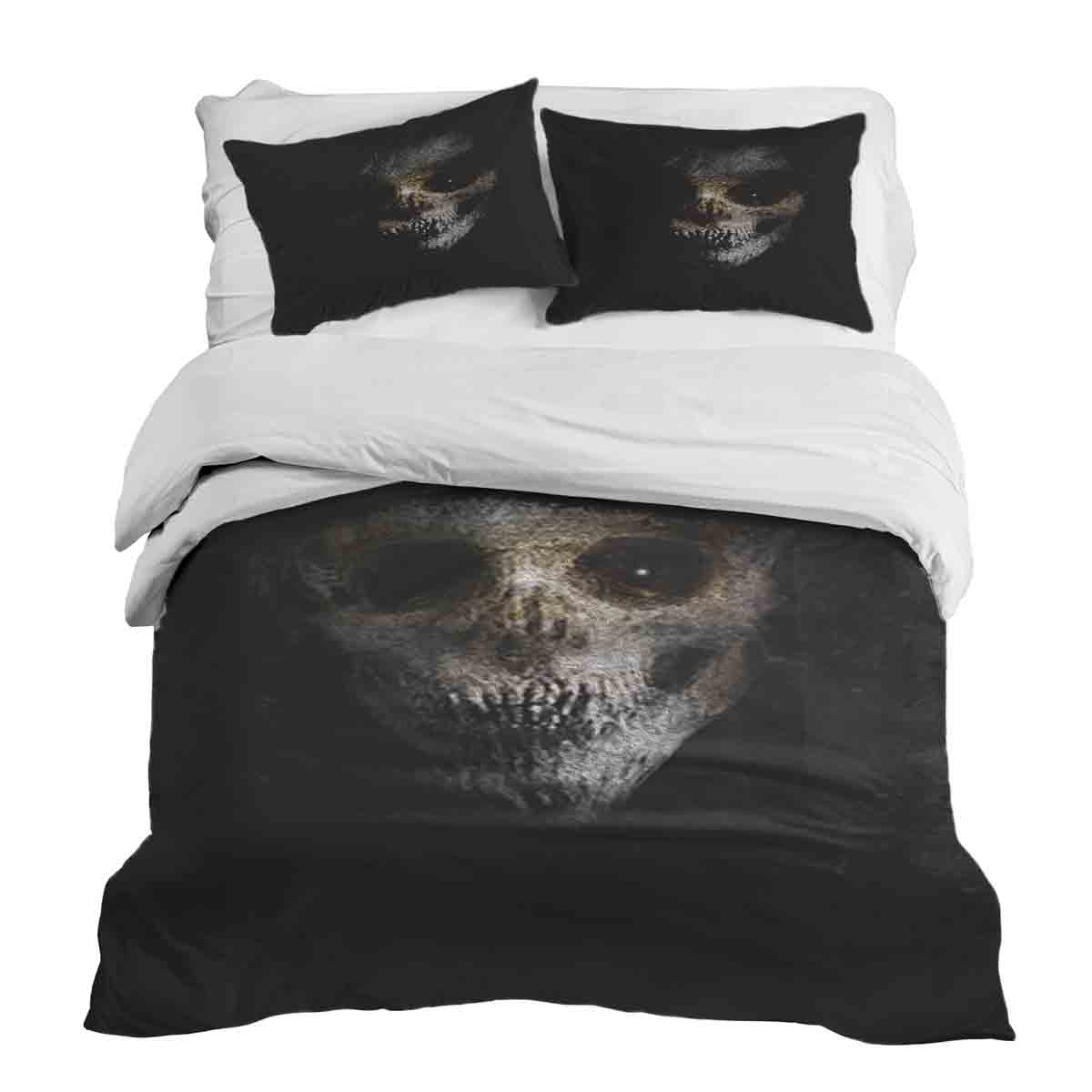 Set de ropa de cama con manta terapéutica negro terrorífico