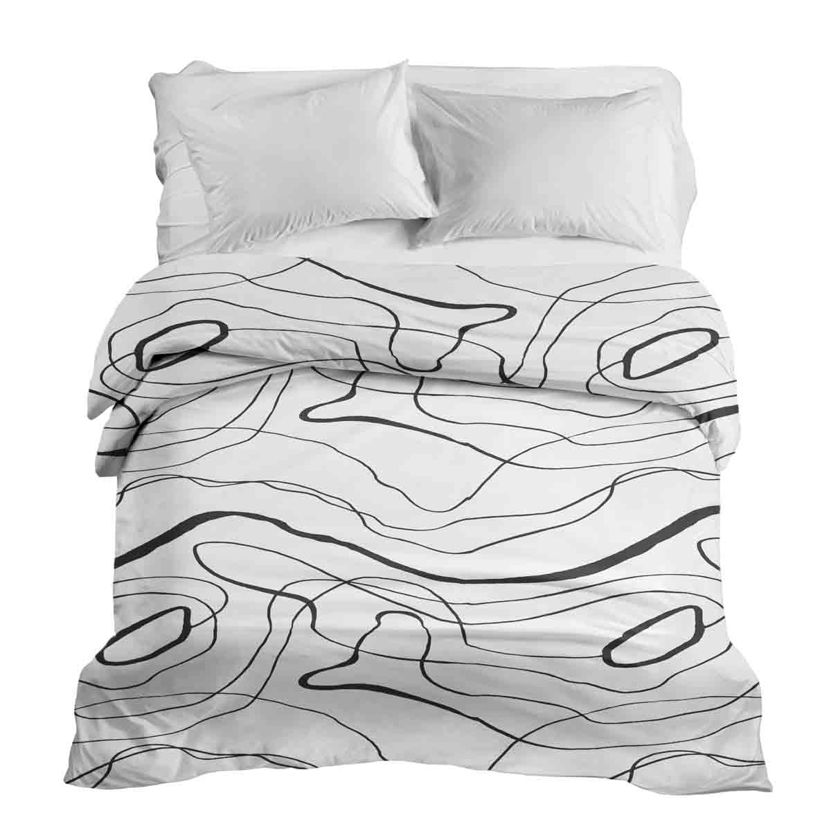 Manta terapéutica original - Funda de algodón con líneas negras en forma de serpiente