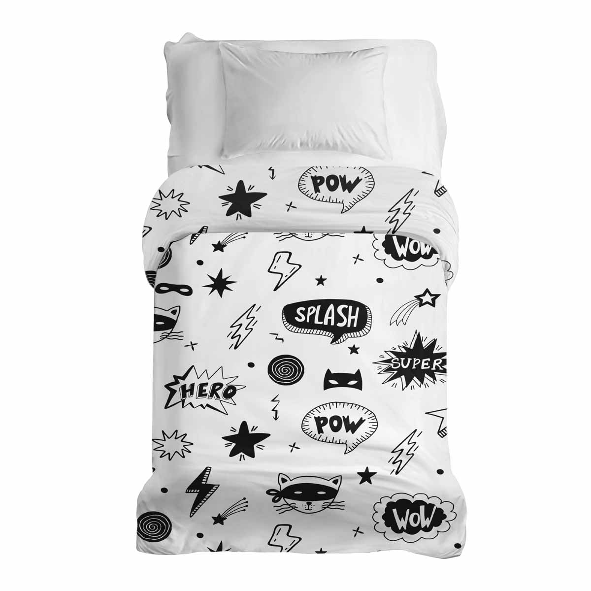 Manta terapéutica original - Funda de algodón blanca superhéroes